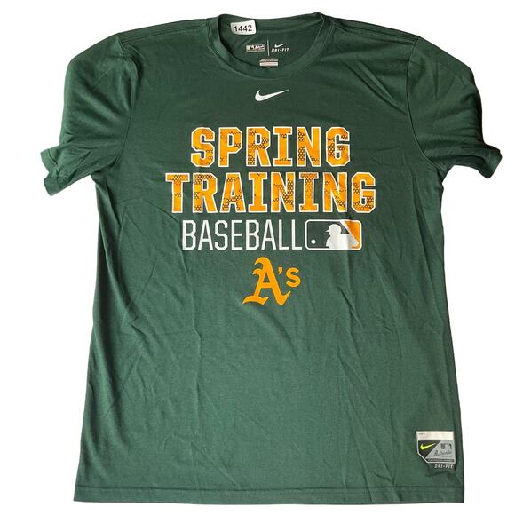 Nike Men’s Short Sleeve Dri-fit T-shirt size M, Green, Spring Training Baseball - Picture 1 of 9